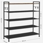 5 aukštų batų lentyna, metalinė batų lentyna, 90x29x92,5 cm