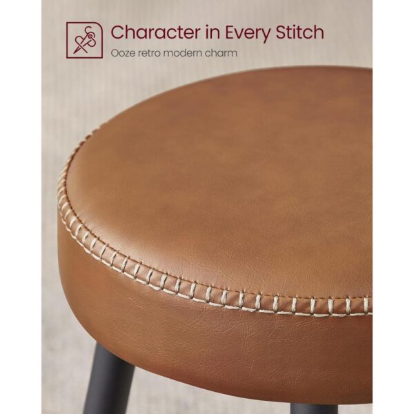 Baro kėdės, 2 vnt., dirbtinė oda, lengvas surinkimas, 49.5x49.5x63 cm
