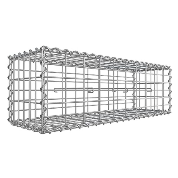 Gabioninė tvora, metalinis akmenų narvas, sodo dekoras, 100x30x30 cm