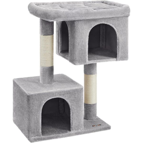 Kačių bokštas su 2 urveliais ir draskykle, 68×48×101 cm