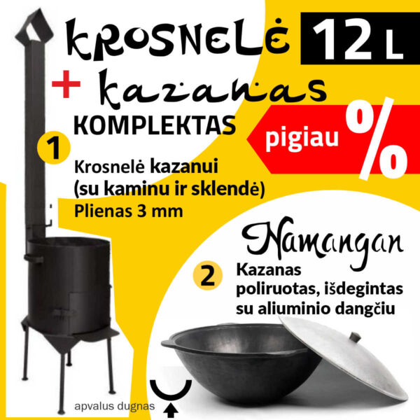 Kazanas su krosnele -Komplektas-krosnele-360mm-KM12-kazanas-KK12-bundle