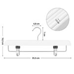 Mediniai sijonų pakabos su neslystančiais spaustukais, 8 vienetai, 35.5x2.6x1.1 cm