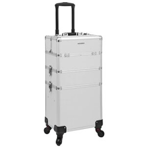 Profesionalus makiažo lagaminas su 360 laipsnių ratukais, 68.5x35x25 cm