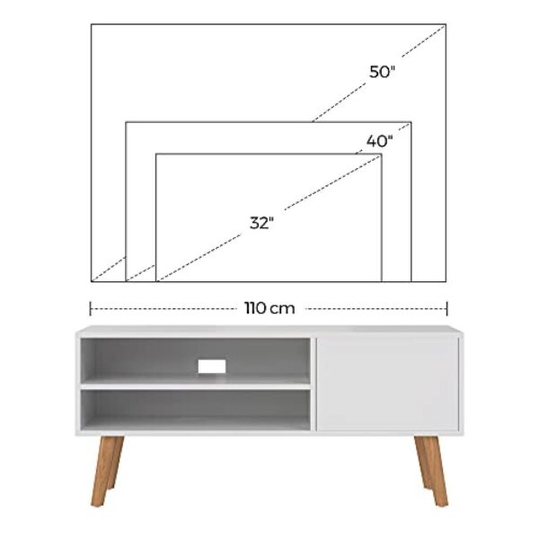 Skandinaviška TV spintelė, retro TV konsolė, pramogų centras, 110x40x49,5 cm